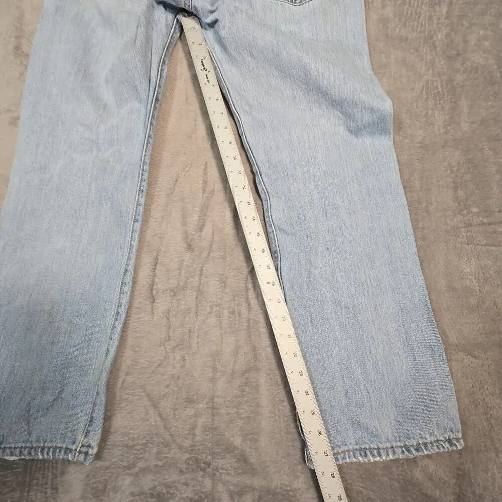 Levi’s 501 Jeans Mens 34x29 Light Wash Distressed Button Fly Straight Leg